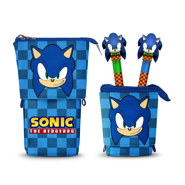 Sonic The Hedgehog - Cute Pencil Case + 2 Erasable Gel Pens