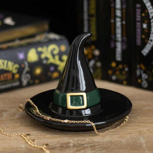 Black witch hat trinket dish for Halloween