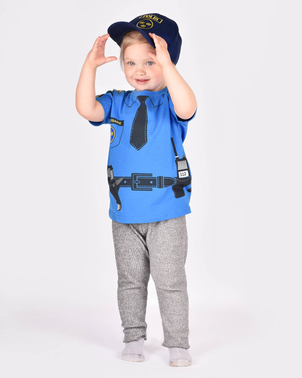 Organic cotton Police t-shirt 98-104 cm 2-4 years