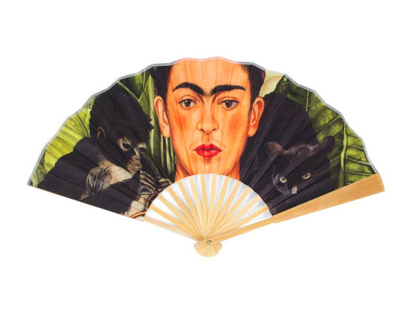 Hand fan, Portrait with Hummingbird, Frida Kahlo