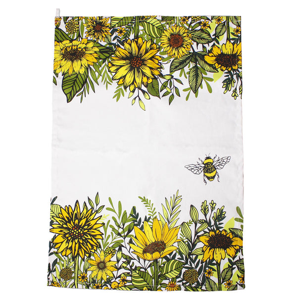 Sac à torchons en coton recyclé Sunflowers Bee Honey