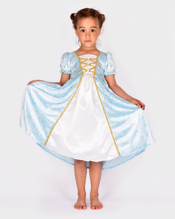Light blue velvet princess dress size 122-128 cm 6-8 years