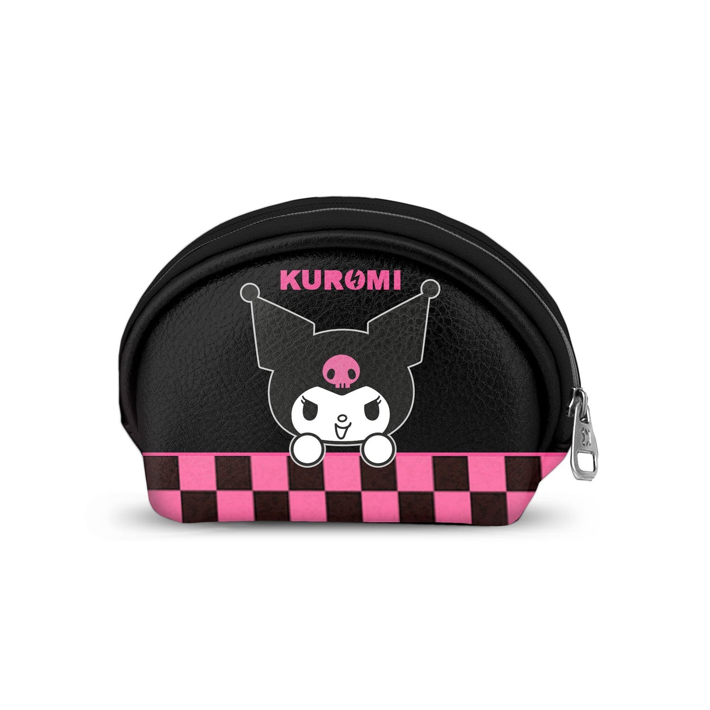 Porte-Monnaie Ovale Casual Hello Kitty « Kuromi Échiquier »