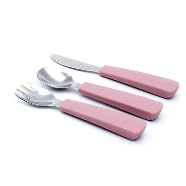 Dusty pink children's cutlery set