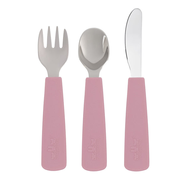 Dusty pink children's cutlery set