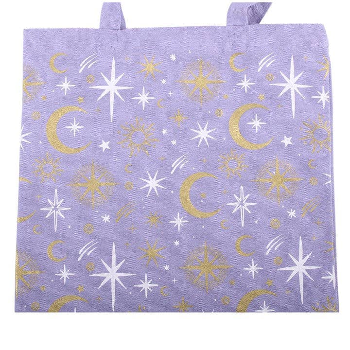 Sac cabas violet à imprimé céleste