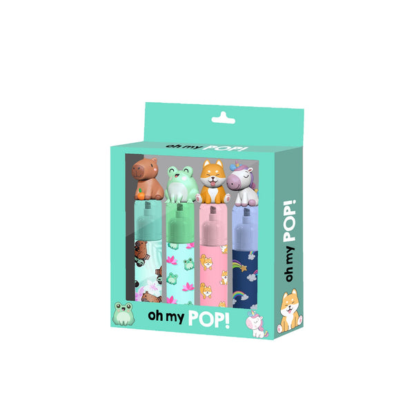Pack de 4 Surligneurs : Bleu, Turquoise, Rose et Bleu Foncé Oh My Pop! « Mix »