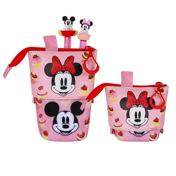 Trousse Mignonne + 2 Stylos Gel Effaçables Disney Minnie Mouse « Muffin » – Rose