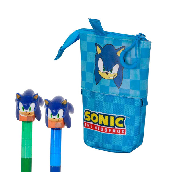Trousse Mignonne + 2 Stylos Gel Effaçables Sonic the Hedgehog – Bleu