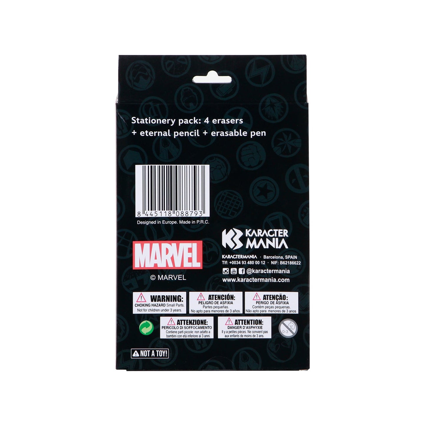 Pack de stylo gel effaçable + Crayon Éternel + 4 gommes Marvel Spider-Man « Peter »