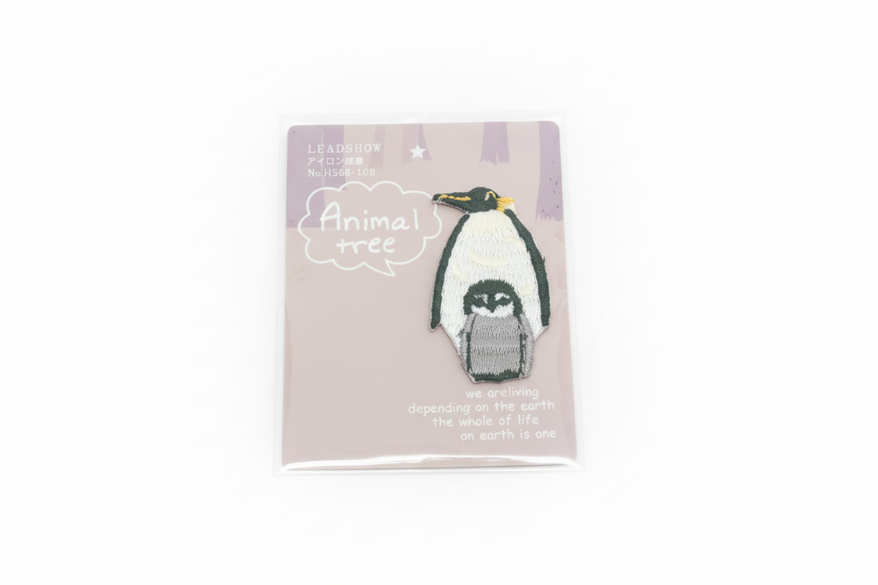 Penguin with baby iron-on patch