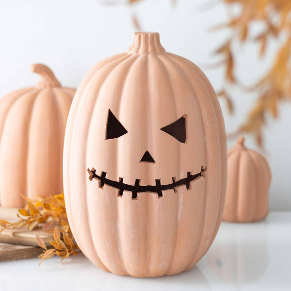 Terracotta Pumpkin Halloween Decoration
