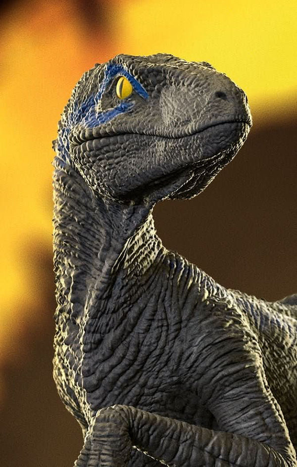 Velociraptor Blue B Statue - Jurassic World - Icons