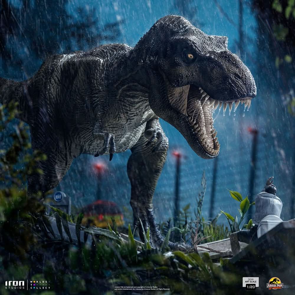 Statue T-Rex Attack Donald Gennaro - Jurassic Park - 1/20 Scale - Iron Studios
