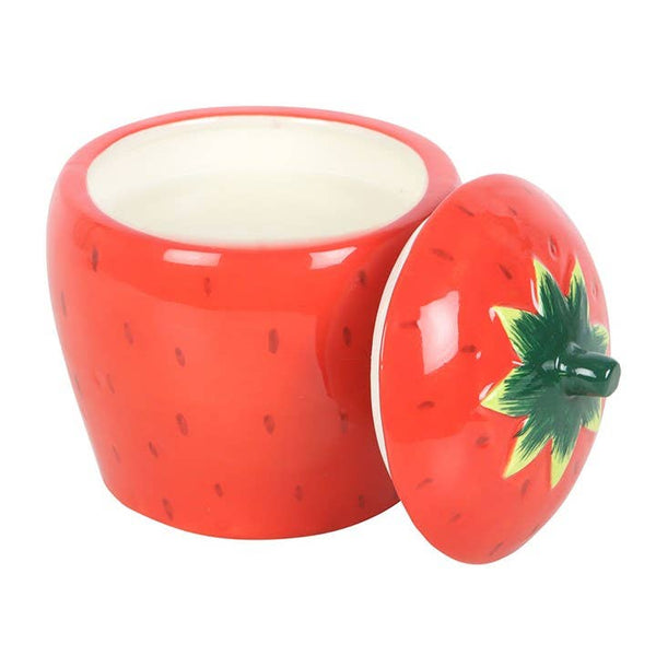 Strawberry-shaped candle