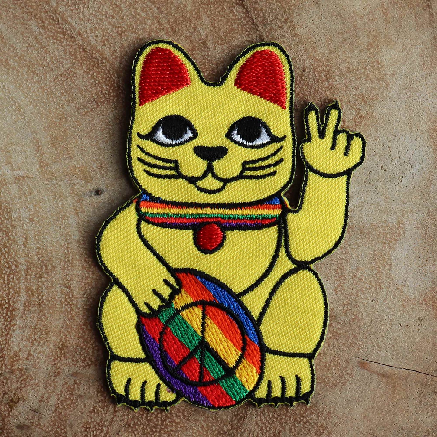 Wave Cat Peace Sign Patch