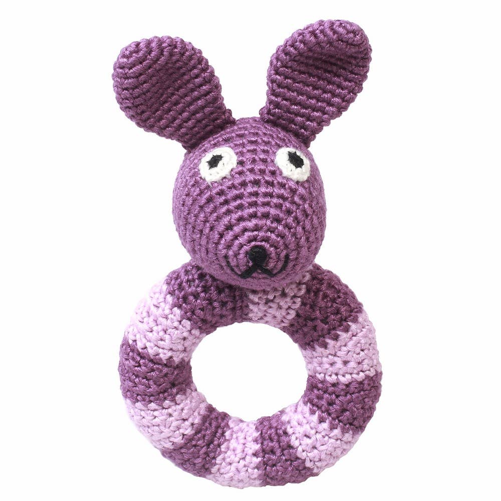 Ring rattle - Dark purple rabbit