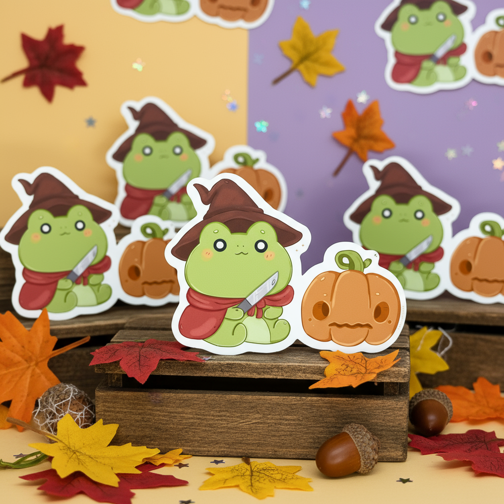 Pumpkin Frog Sticker