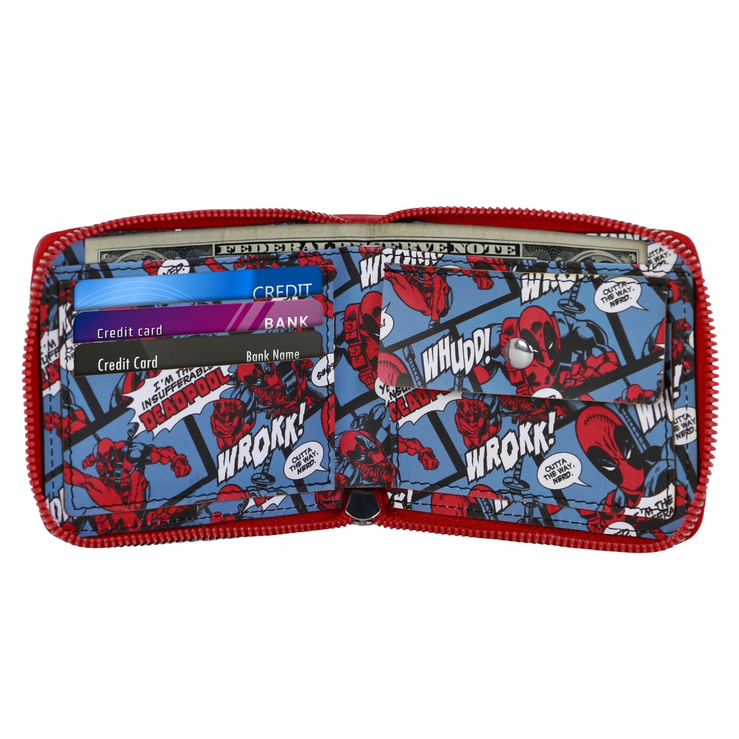 Portefeuille Man Zip Marvel « Deadpool Eyes »