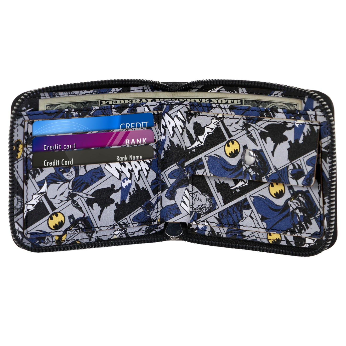Portefeuille homme zippé DC Comics Batman « Bat »