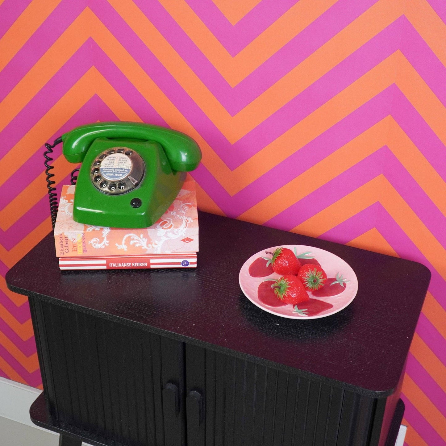 Decorative plate - Strawberries - Pink/Red - 17.5x17.5x2cm