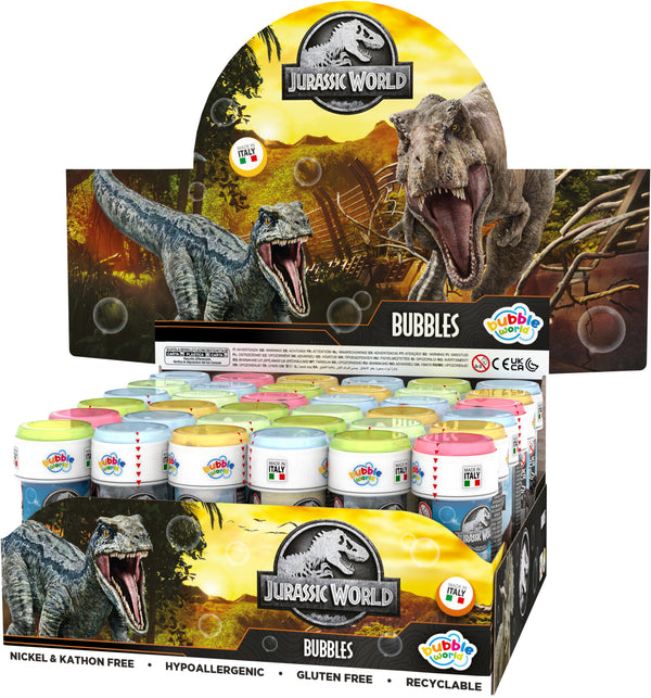 Jurassic World Bubble Dispenser - Display of 36 x 60ml Bottles