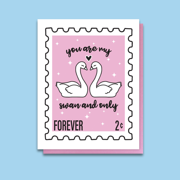 Swans in Love Card