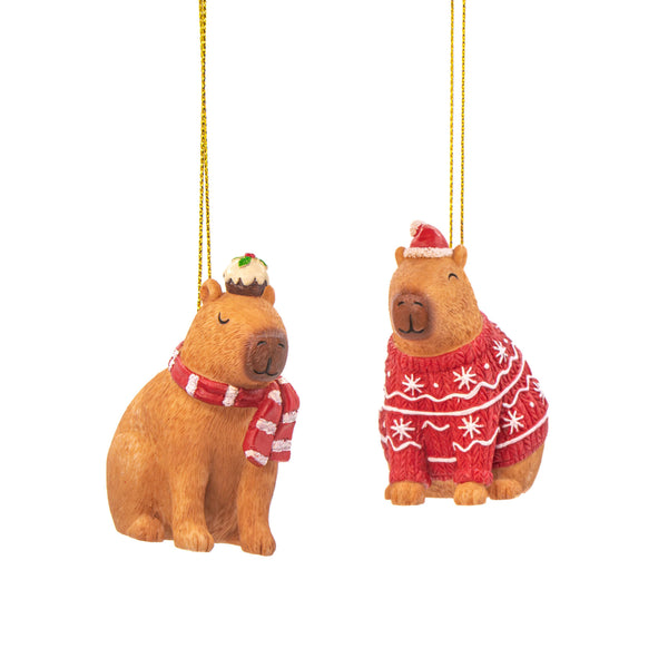 2-Pack Christmas Capybara Hanging Decorations