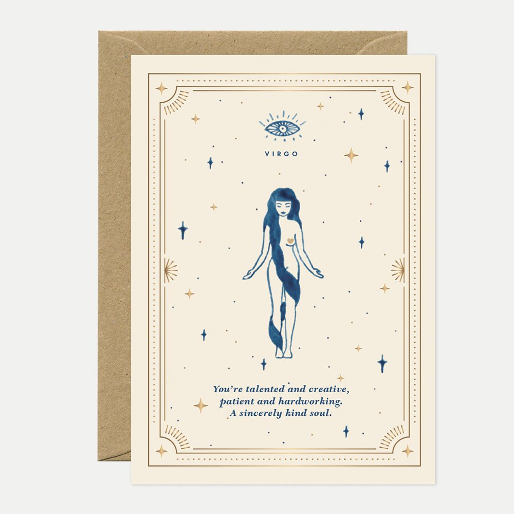 Virgo - Greeting Card - Gold Foil