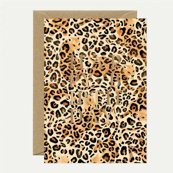 Leopard - Greeting Card - Gold Foil