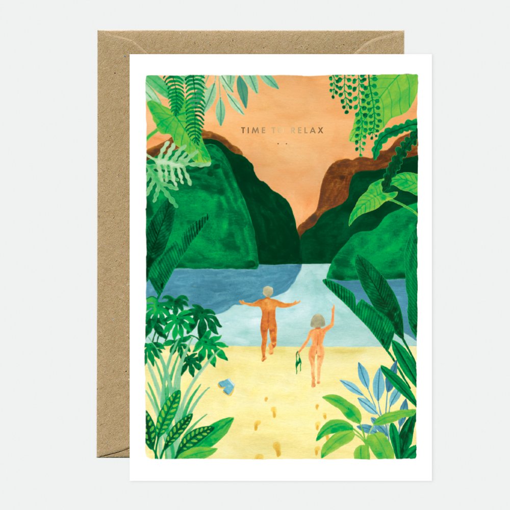 Time to relax - Greeting card - Gold foil