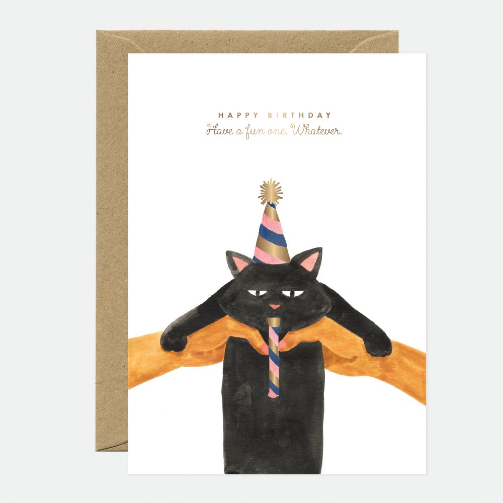 Whatever cat - Carte de vœux - Feuille dorée