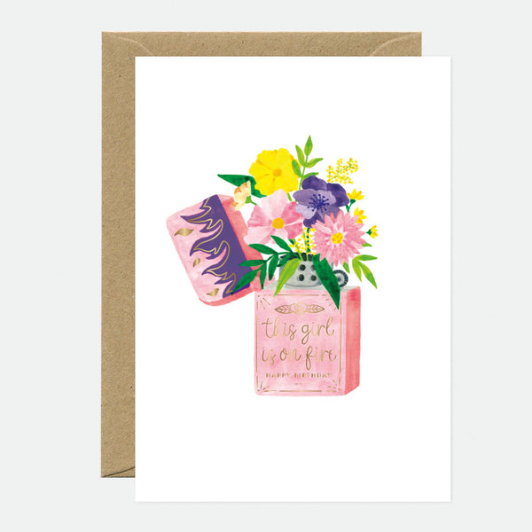 Flower Lighter - Greeting Card - Gold Foil