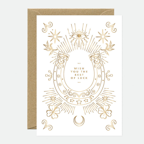 Horseshoe - Greeting Card - Gold Foil