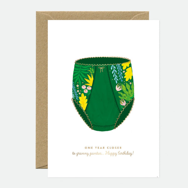 Granny Panties - Greeting Card - Gold Foil