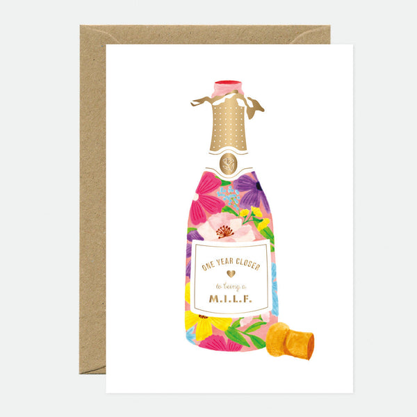 MILF Bottle - Greeting Card - Gold Foil