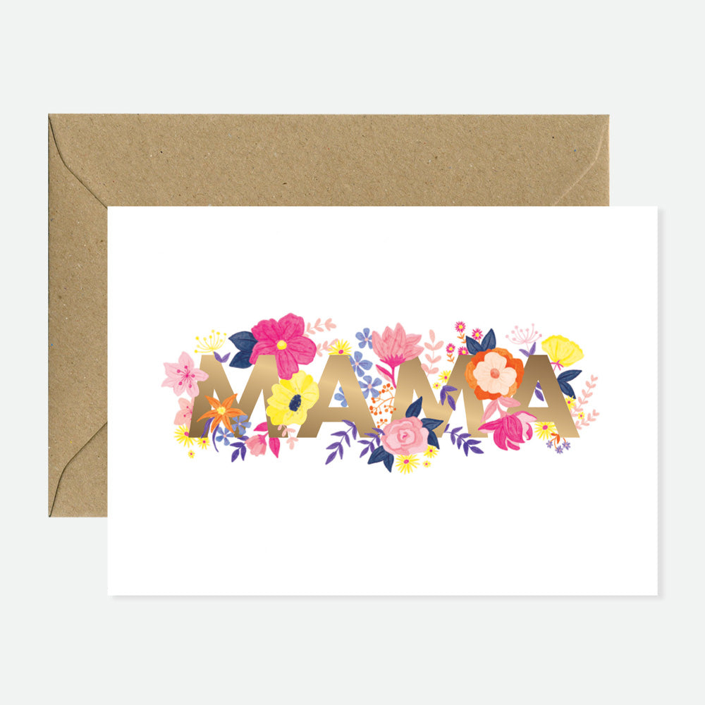 Mama Flowers - Greeting Card - Gold Foil