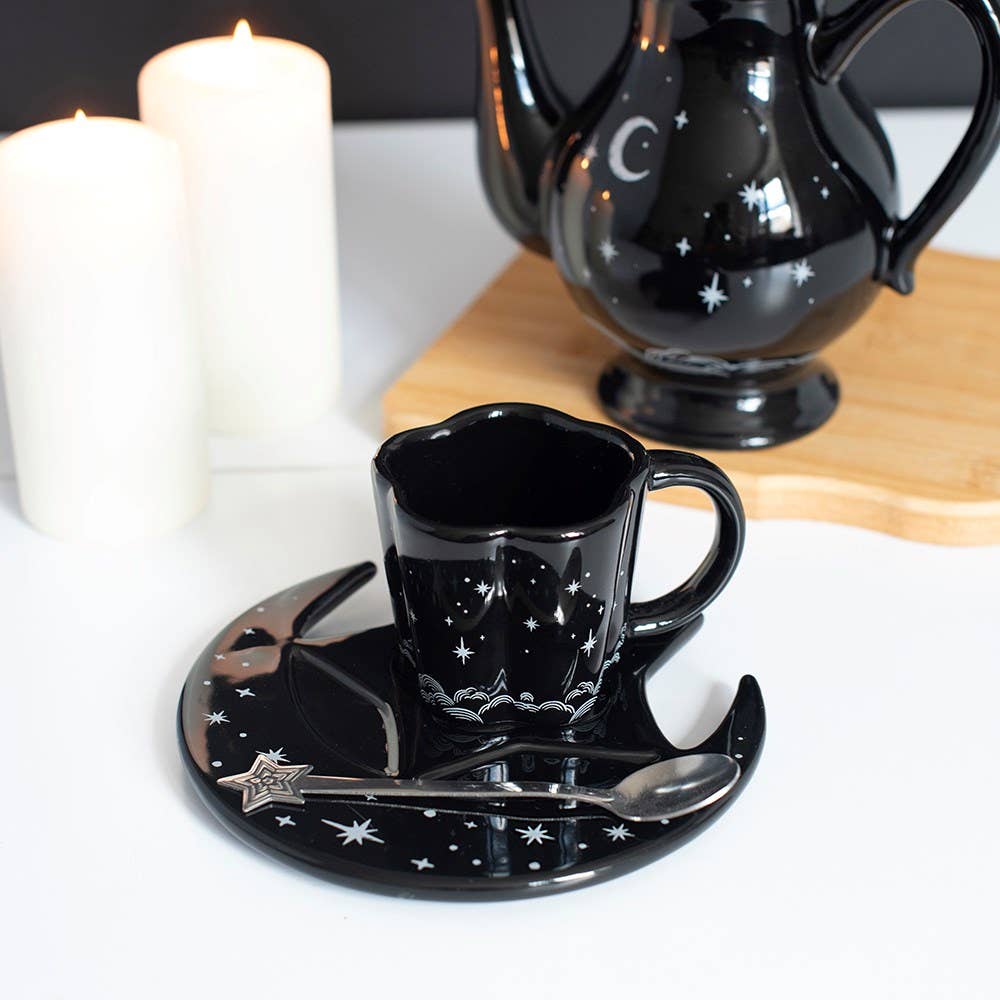 Ensemble tasse à expresso, soucoupe et cuillère Spellbound Sky