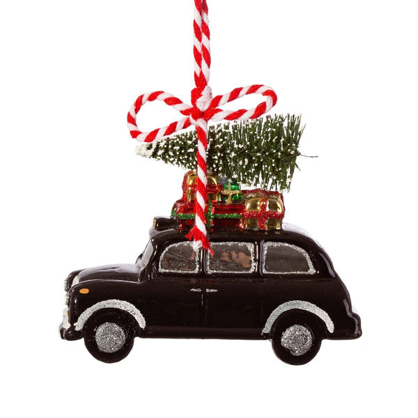 Black Cab Christmas Bauble with Tree
