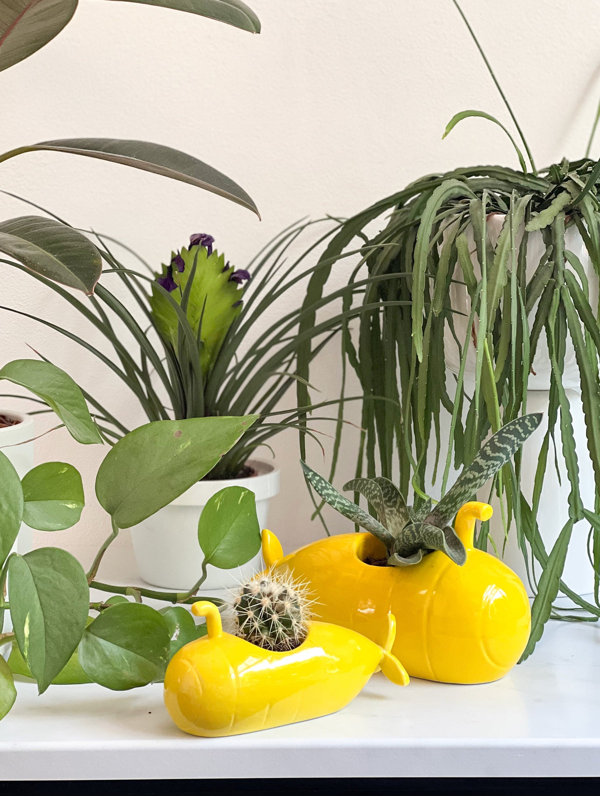 Pot de Fleur Sous-Marin Jaune – Moyen
