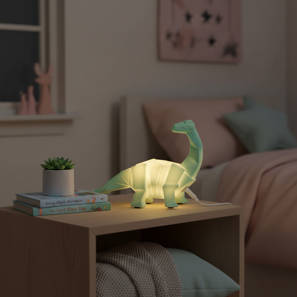 Geometric Dinosaur & Rabbit Lamp