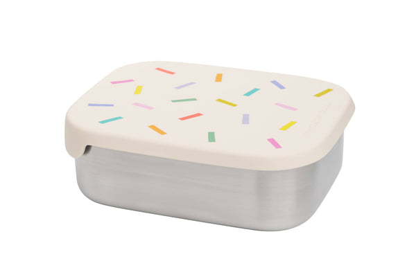 Stainless Steel Lunch Box with Children's Compartments - Confetti