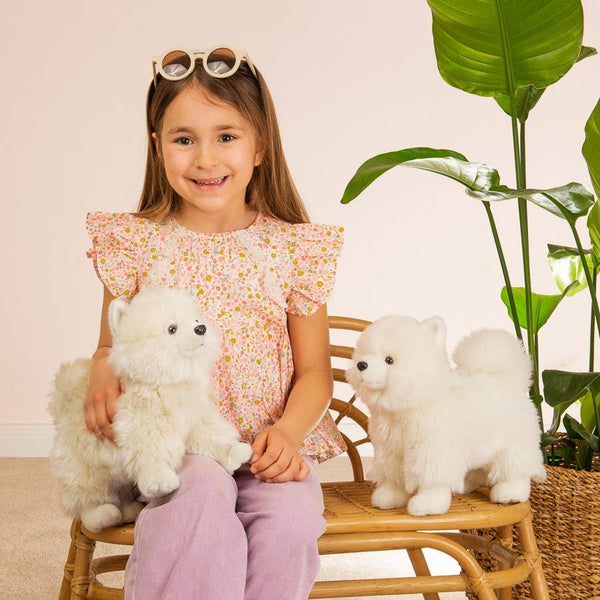 Peluche Spitz Blanc Debout – 35 cm - Teddy Hermann