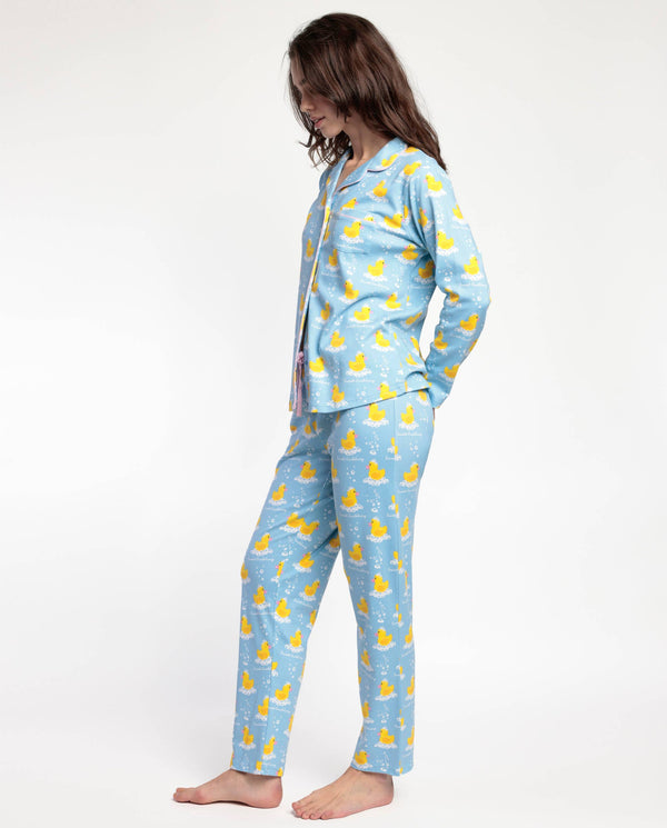 Pyjama à manches longues ouvert Femme - Canard « Sweet Duckling”