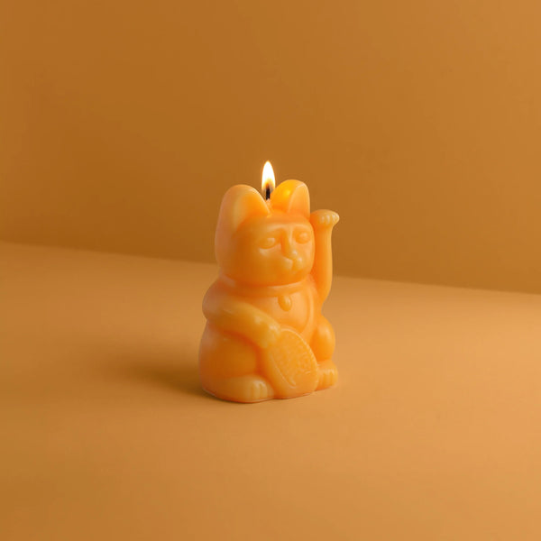 Lucky Cat Peach Candle