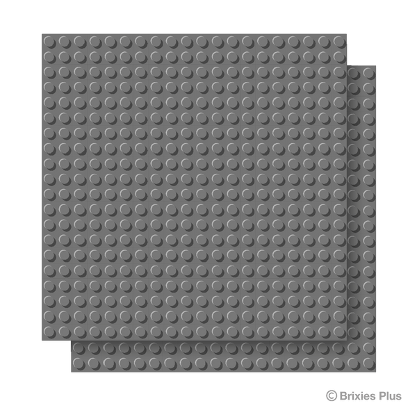BRIXIES Plus Base Plate Dark Grey 20 x 20 Studs Double Pack