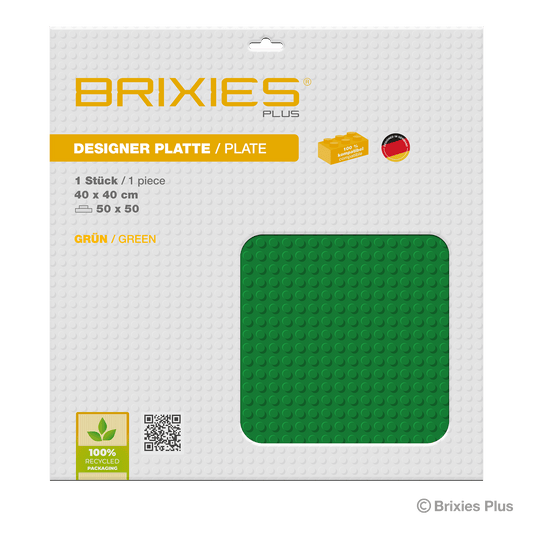 BRIXIES Plus Base Plate Green 50 x 50 Studs