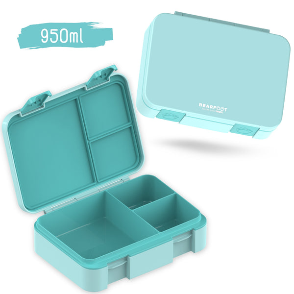 Lunch box with compartments, lightweight & leak-proof - mint