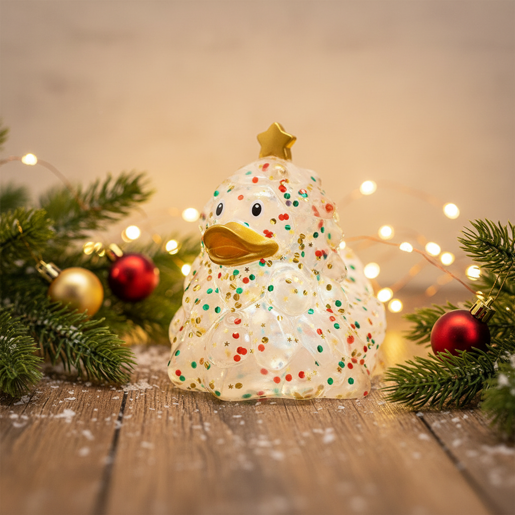 Glittery Christmas Tree Duck