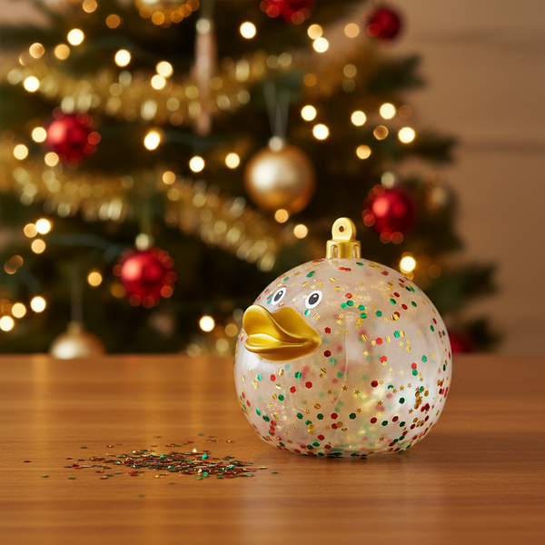 Glittery Christmas Ball Duck